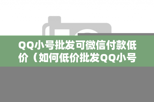 QQ小号批发可微信付款低价（如何低价批发QQ小号）
